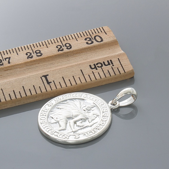 925 Sterling Silver Religious Saint Christopher Medal Necklace Pendant w Chain - Picture 5 of 9